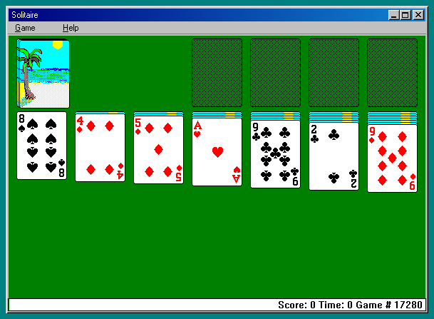 Solitaire running in Wine-Assembly